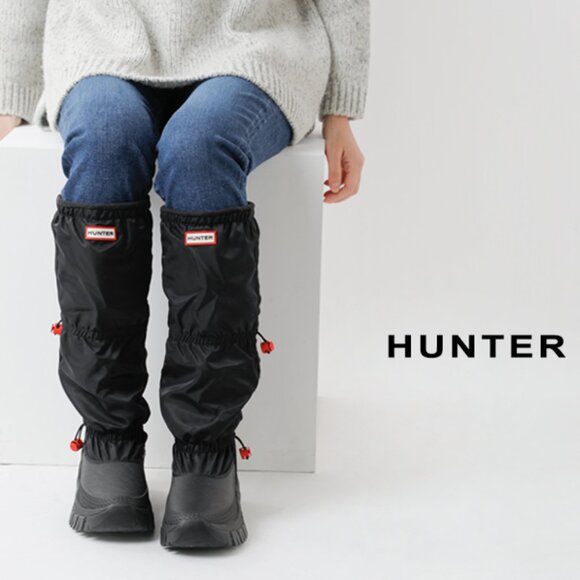 Hunter Wanderer Tall Snow Boot Waterproof Black Slouchy - www